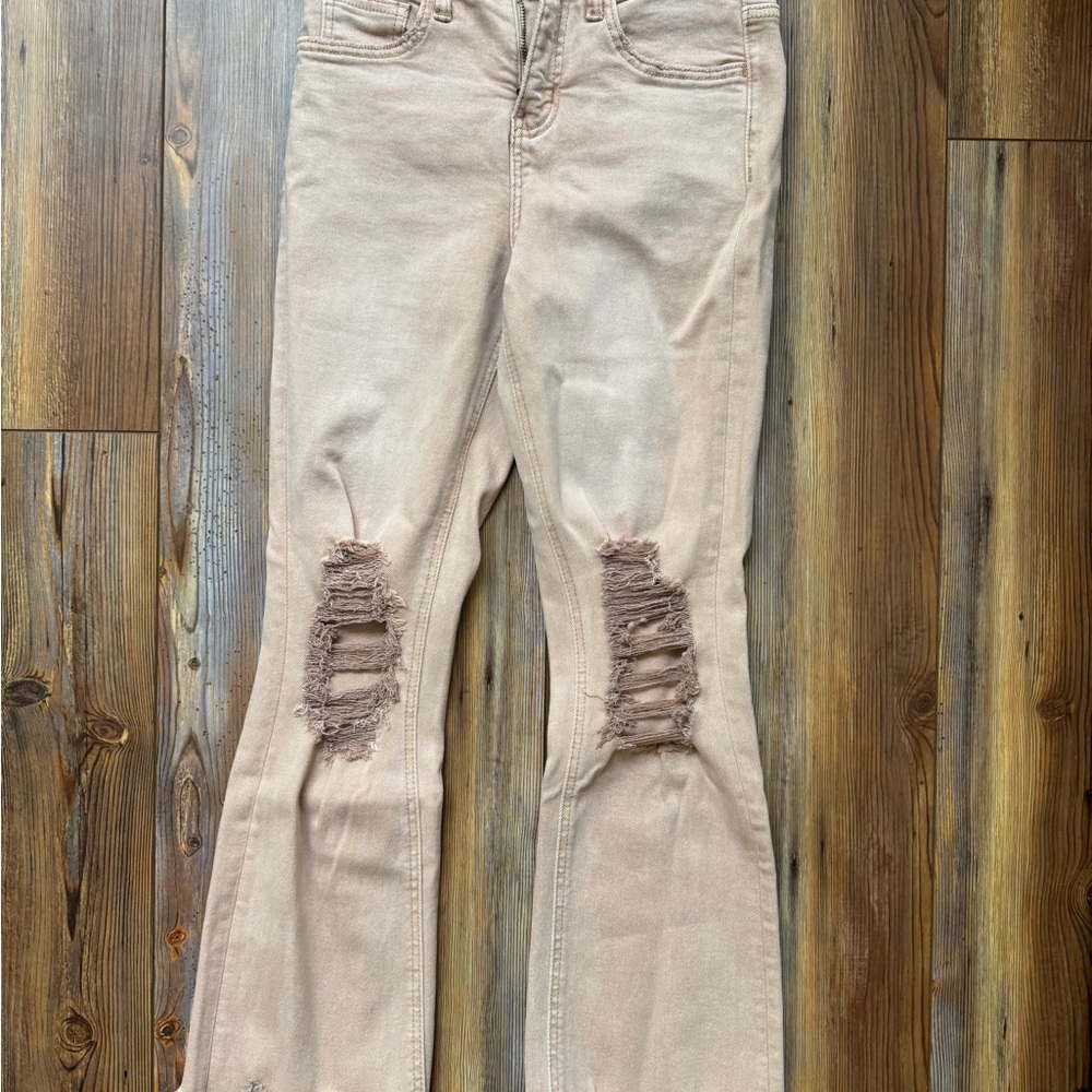 Distressed Tan Jeans for Women